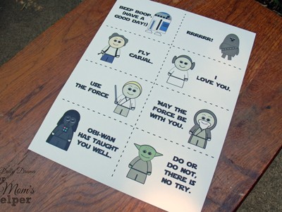 Printable Star Wars Lunch Box Notes | One Mama's Daily Drama for Busy Mom's Helper