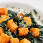 Gluten-Free Savory Oatmeal with Roasted Butternut Squash and Sautéed Dinosaur Kale l Steph in Thyme for Busy Mom's Helper