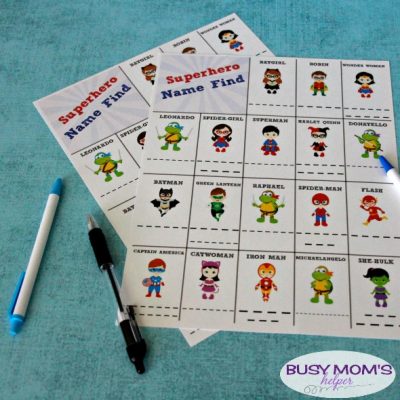 Free Printable Road Trip Superhero Game for hours of fun! #ad #RoadTripTreats