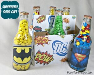Superhero Soda Gift with Free Printables / Busy Mom's Helper