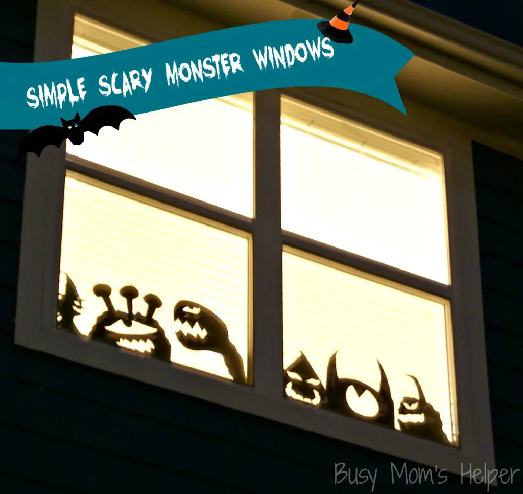 Simple Scary Monster Windows / Busy Mom's Helper