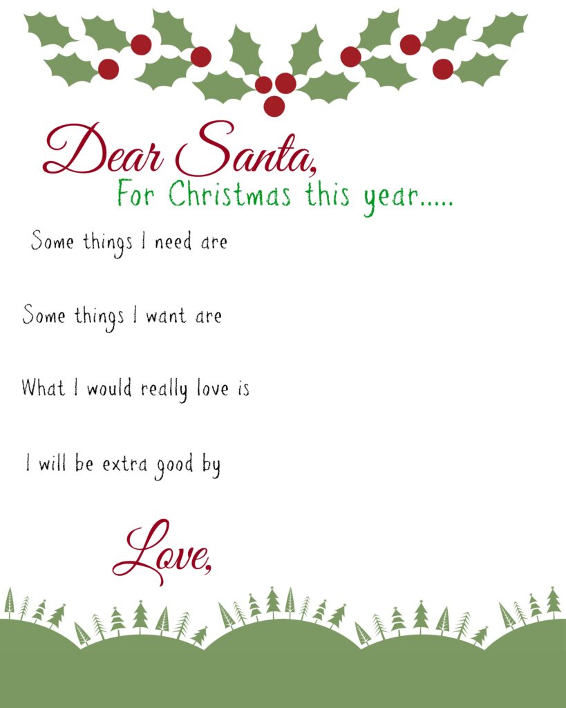Dear Santa Printable