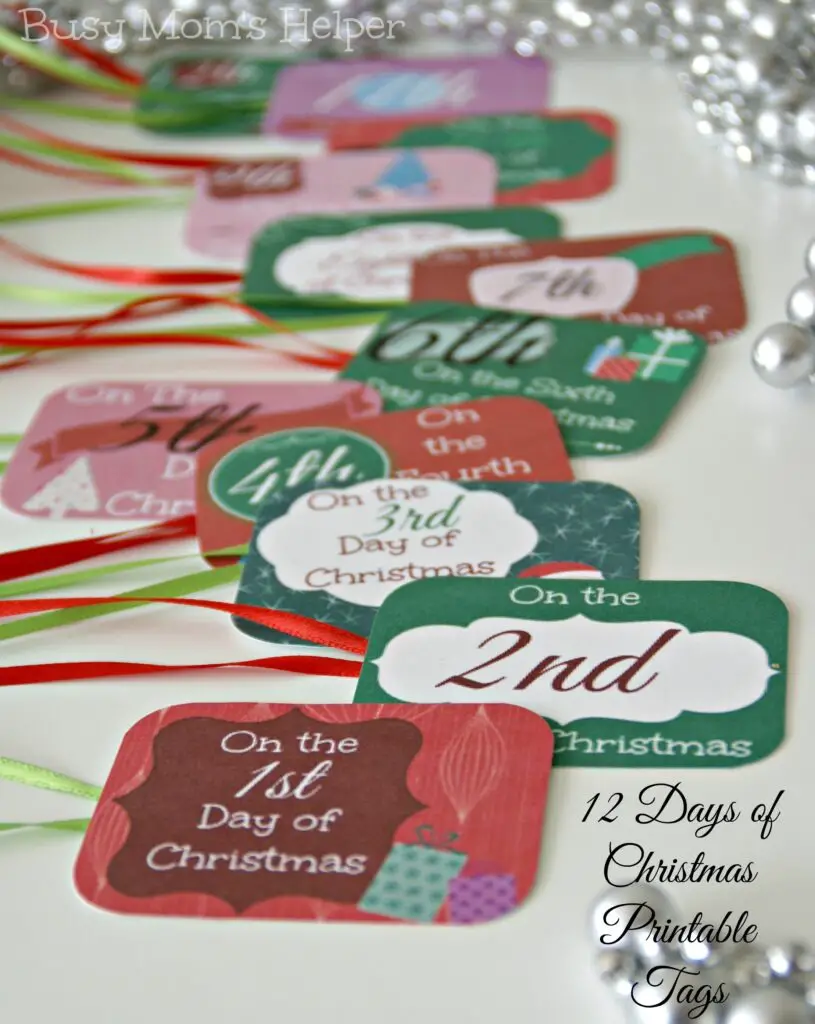 12 Days of Christmas Printable Tags