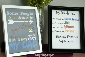 Superhero Dad Gift Free Printables