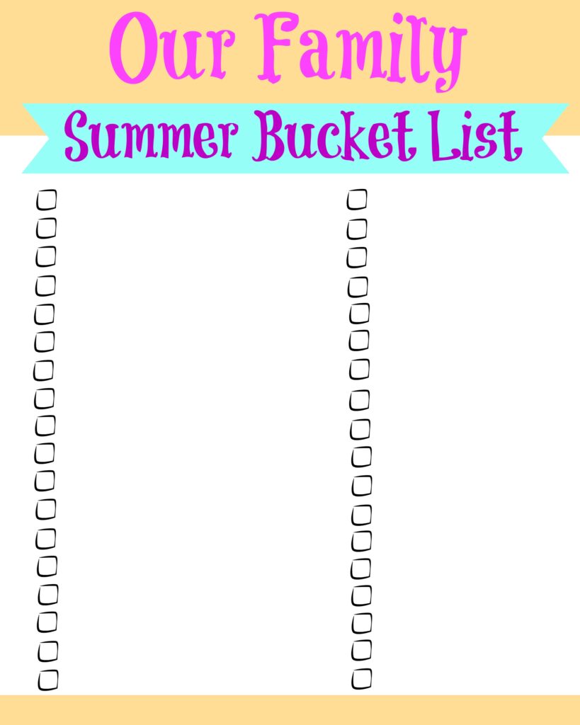 Customizable Summer Bucket List Free Printable / by www.BusyMomsHelper.com #summer #printable #summertodolist #summerfun