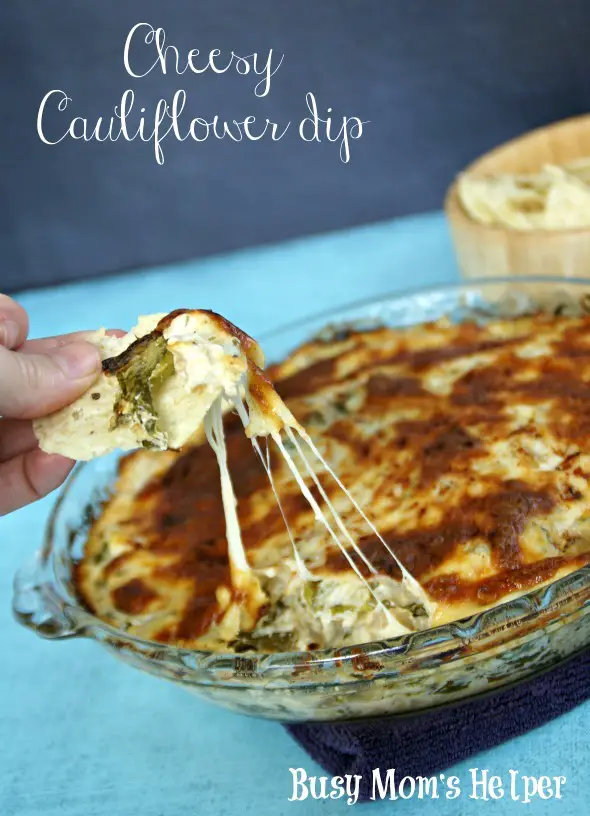 Cheesy Cauliflower Dip / by www.BusyMomsHelper.com #cheese #cauliflower #dip