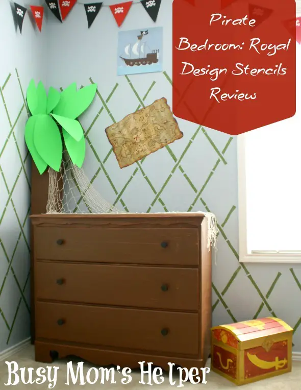 Pirate Bedroom: Royal Design Stencils Review / by www.BusyMomsHelper.com #remodel #pirate #stencil #walldecor
