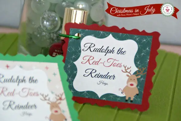 Rudolph The Red Toes Reindeer Gift / by Busy Mom's Helper #ChristmasinJuly #FreePrintable #Gift