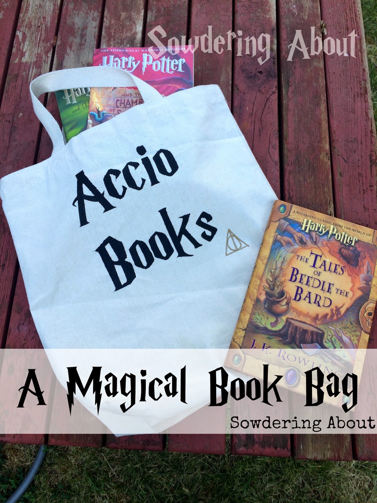 DIY Harry Potter Book Bag / by Sowdering About for Busy Mom's Helper #HarryPotter #Craft #SummerReading