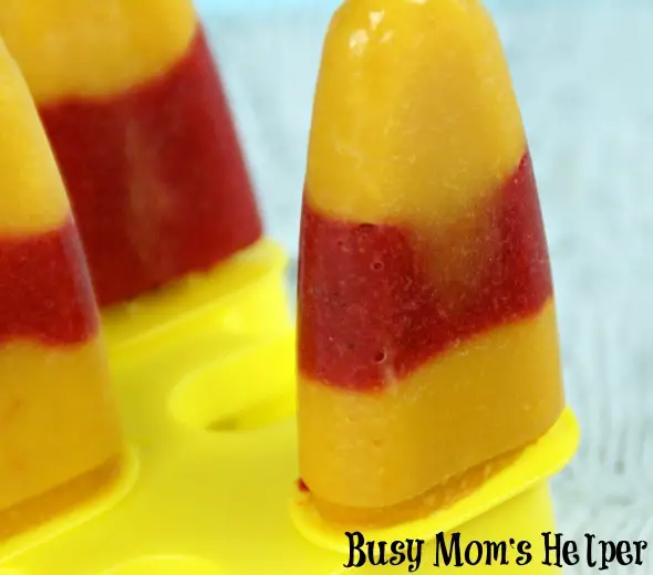 Strawberry Mango Popsicles / by Busy Mom's Helper #popsicles #fruitpops #4thofjuly #frozentreat