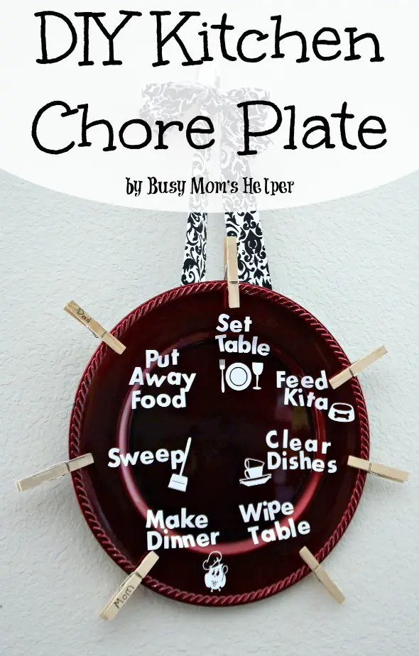 DIY Kitchen Chore Plate / by Busy Mom's Helper #chores #familychorechart #kitchenjobs
