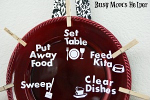 DIY Kitchen Chore Plate / by Busy Mom's Helper #chores #familychorechart #kitchenjobs