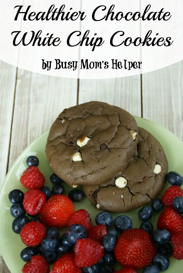 Healthier Chocolate White Chip Cookies / by Busy Mom's Helper #cookies #chocolate #healthydessert