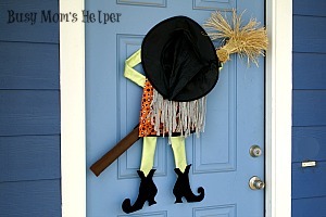 Crashing Witch Door Decor / by Busy Mom's Helper #Halloween #Decor #Witch