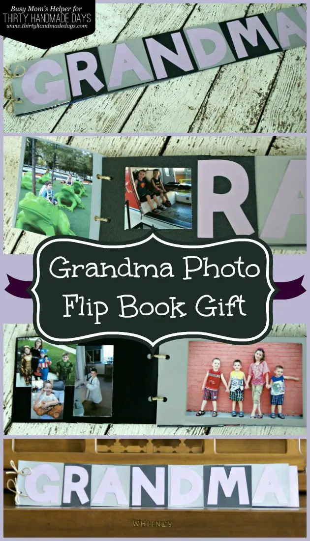 Grandma Photo Flip Book Gift / Busy Mom's Helper for ThirtyHandmadeDays.com #Gift #Grandma #Handmade