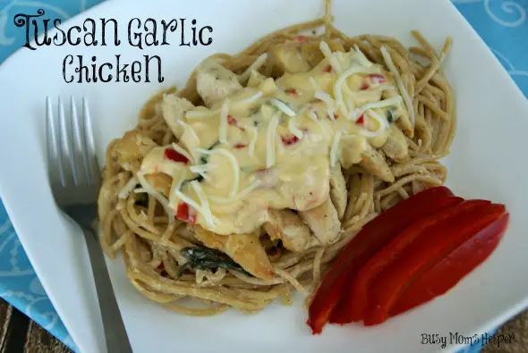 Copy-Cat Tuscan Garlic Chicken Pasta / by Busy Mom's Helper #pasta #olivegarden