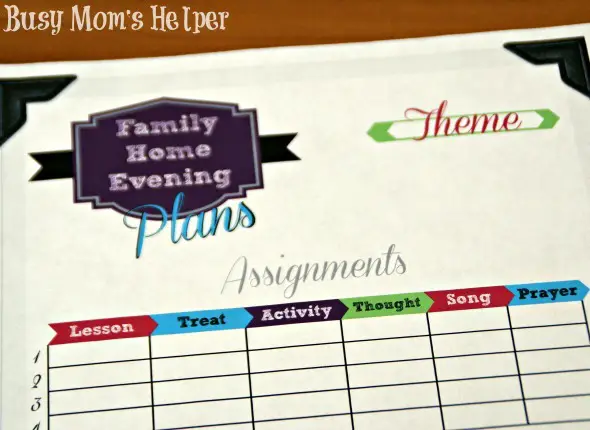 Family Home Evening Planner Printables / by Busy Mom's Helper #FHE #LDS #Planner #Printables