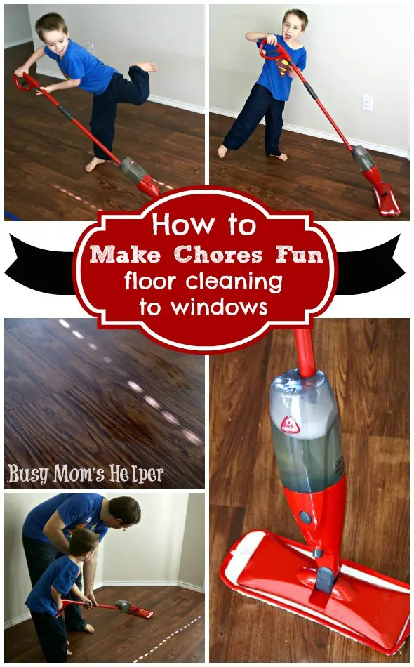 How to Make Chores Fun: Floor Cleaning to Windows / by Busy Mom's Helper #CleanForTheHolidays #Ad #kids #cleaning