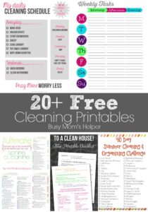 20 Free Cleaning Printables via Busy Moms Helper