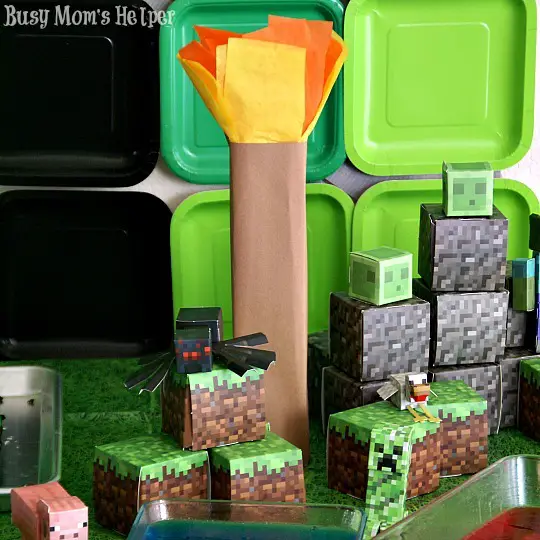 Make Your Own Minecraft Torch: Party #2 / by Busy Mom's Helper #minecraft #party #decor #torch