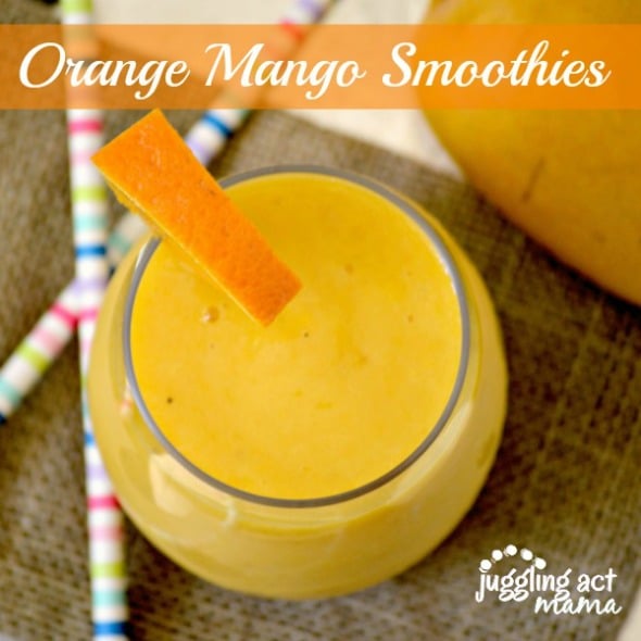 Delcious Orange Mango Smoothie via Juggling Act Mama
