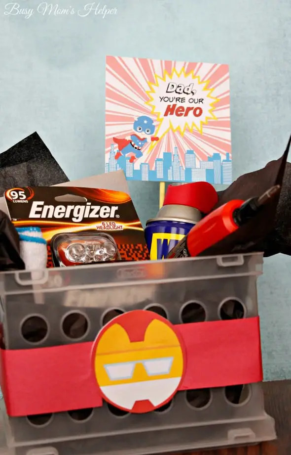 Dad Our Hero: Father's Day Gift Basket / https://busymomshelper.com #DadsMyHero #ad