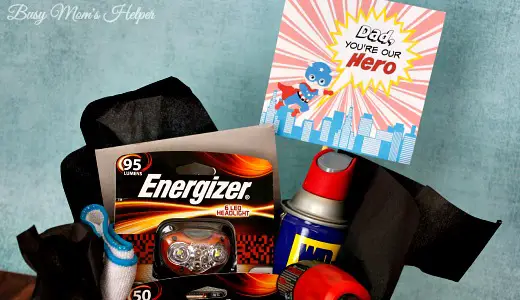 Dad Our Hero: Father's Day Gift Basket / https://busymomshelper.com #DadsMyHero #ad