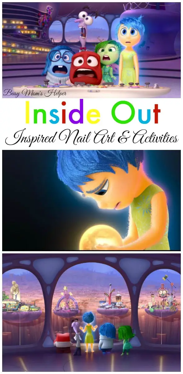 Inside Out Inspired Nail Art and Activities / Free Printables / Busy Mom's Helper / Disney / Pixar