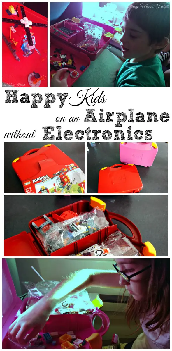 Happy Kids on an Airplane without Electronics / by Busy Mom's Helper #LEGOSummer #CleverGirls #ad @Lego