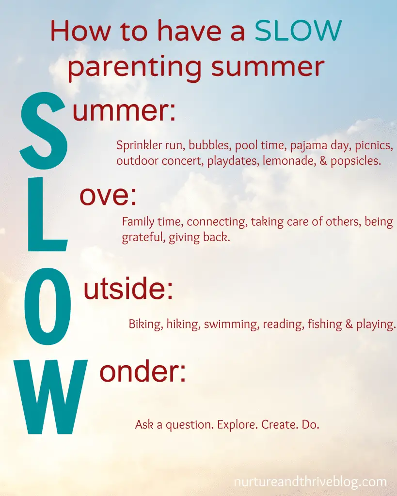 Have your head of slow parenting? Great tips for slowing it down this summer from a child psychologist.
