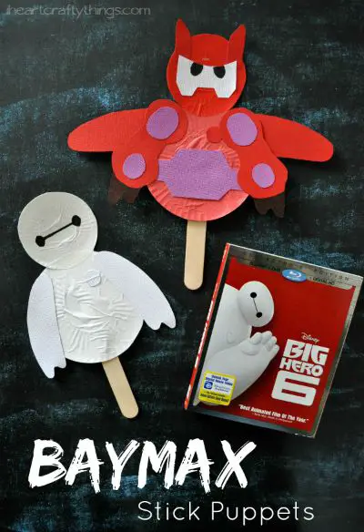 Baymax Stick Puppets / by I Heart Crafty Things / Round up by Busy Mom's Helper