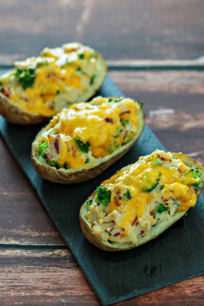 Broccoli Cheese Loaded Twice Baked Potatoes / by Good Life Eats / Round up by Busy Mom's Helper