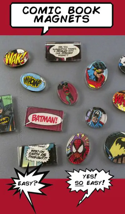 Comic Book Magnets / from Crafts by Amanda / Round up by Busy Mom's Helepr