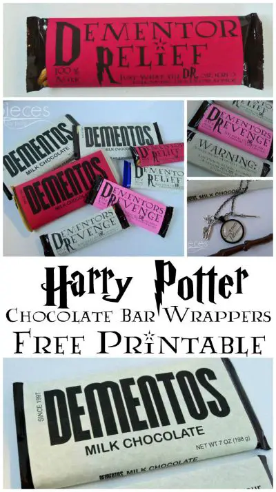 Harry Potter Chocolate Bar Wrapper Free Printable / by Pieces by Polly / Round up by Busy Mom's Helper