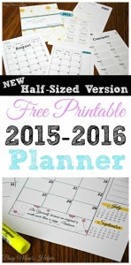 Free Printable 2015-2016 Planner / New Half-Sized Version / by Busy Mom's Helper