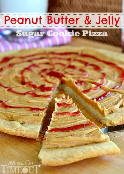 Peanut Butter & Jelly Sugar Cookie Pizza from Goofy's Kitchen / by Mom on Timeout / Round up by Busy Mom's Helper