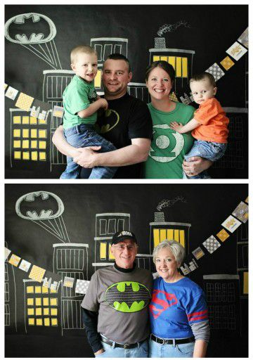 Superhero Photo Booth Backdrop / by Pear Tree Greetings / Round up by Busy Mom's Helper
