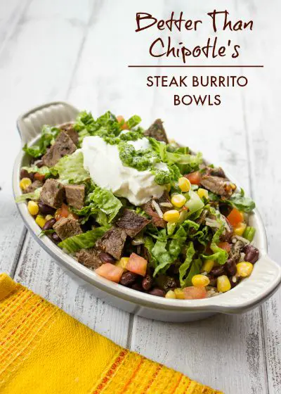 Better than Chipotle Steak Burrito Bowls / by Gimme Delicious / Round up by Busy Mom's Helper