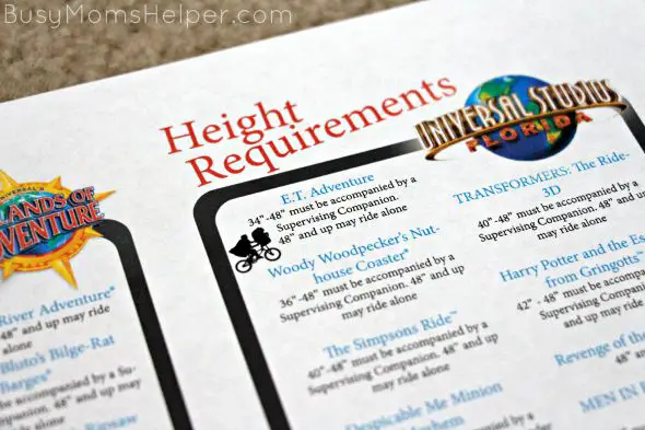 Universal Studios Florida Printable Height Requirements Busy Moms Helper