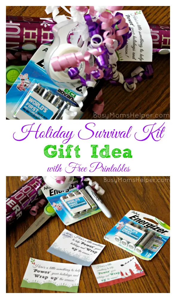 Holiday Survival Kit Gift Idea with Free Printables / by BusyMomsHelper.com #PowerYourHoliday #ad