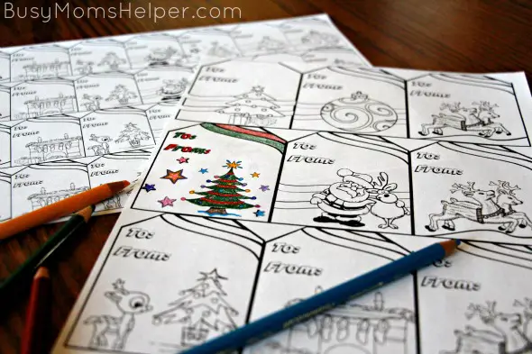 Free Printable Coloring Gift Tags / by BusyMomsHelper.com 