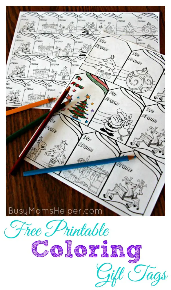 Free Printable Coloring Gift Tags / by BusyMomsHelper.com