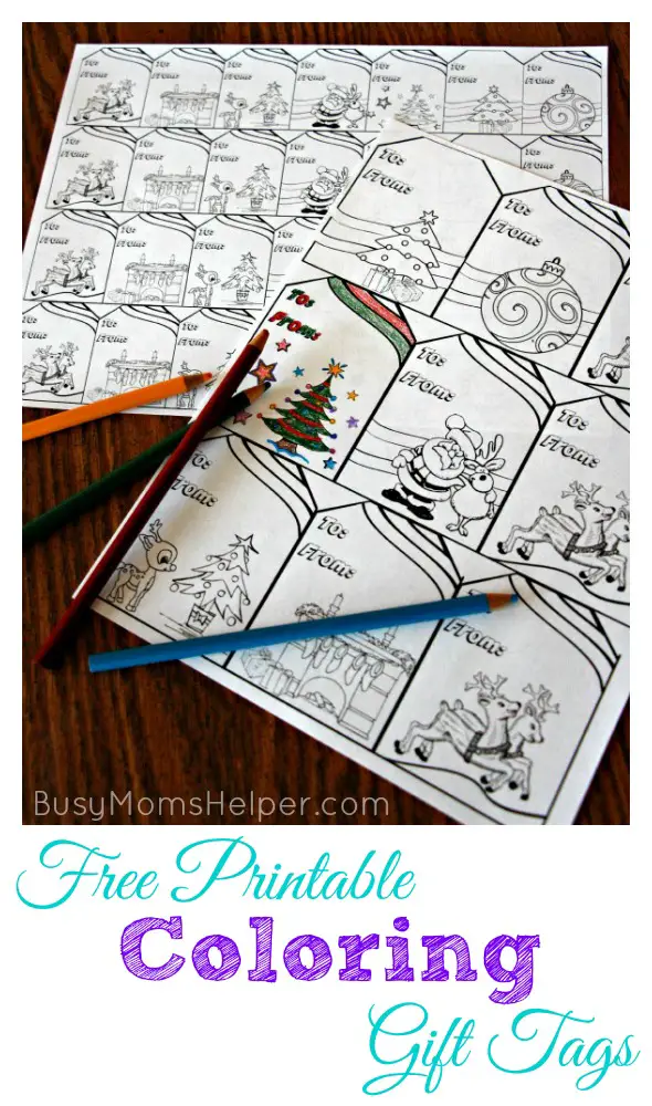 Download Free Printable Coloring Gift Tags - Busy Moms Helper