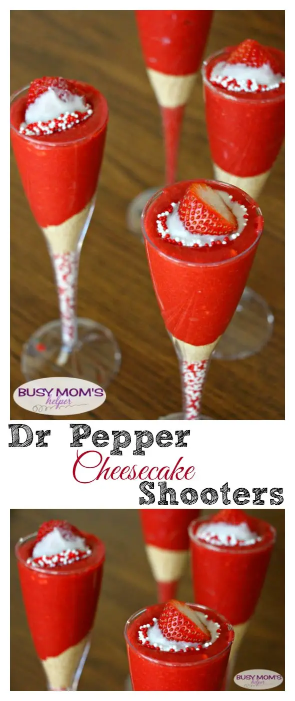 Dr Pepper Cheesecake Shooters / the perfect Valentine's Day Dessert or Treat / by BusyMomsHelper.com