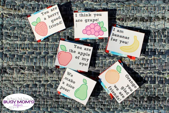 Printable fruity valentines | One Mama's Daily Drama for Busy Mom's Heper