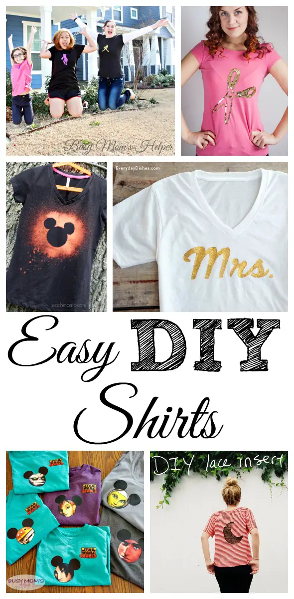 Easy DIY Shirts / a round up by BusyMomsHelper.com