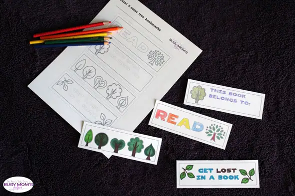 Print and color bookmarks with trees | by One Mama's Daily Drama for Busy Mom's Helper