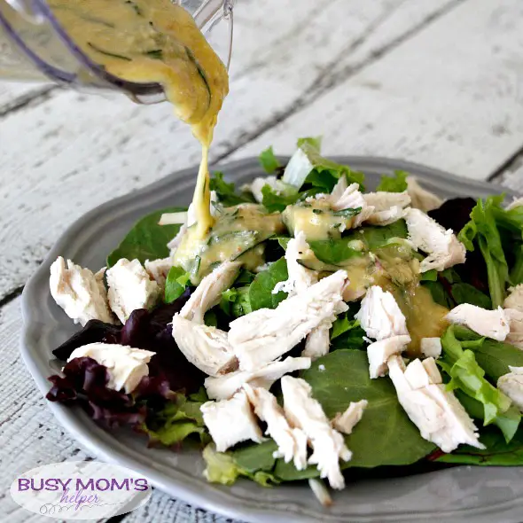 Healthier Lemon Rosemary Dressing / a healthier salad dressing / by BusyMomsHelper.com for CarrieElle.com