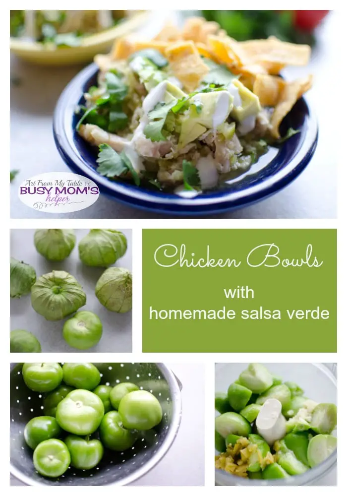chicken bowls with homemade salsa verde