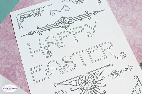 Printable Easter art coloring page | One Mama's Daily Drama for Busy Mom's Helper